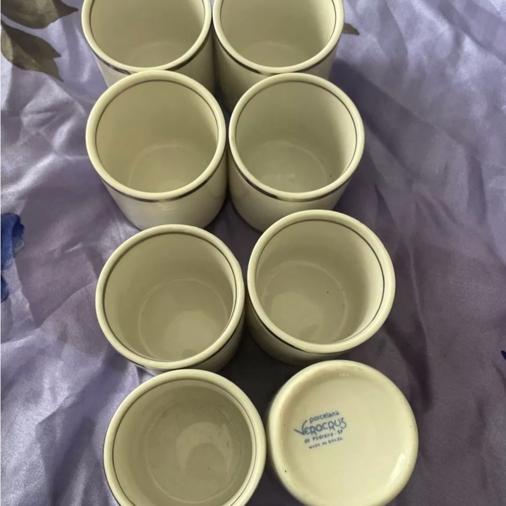 Brazil Porcelana Veracruz de Pedreira Porcelin Demitasse Set of 8
